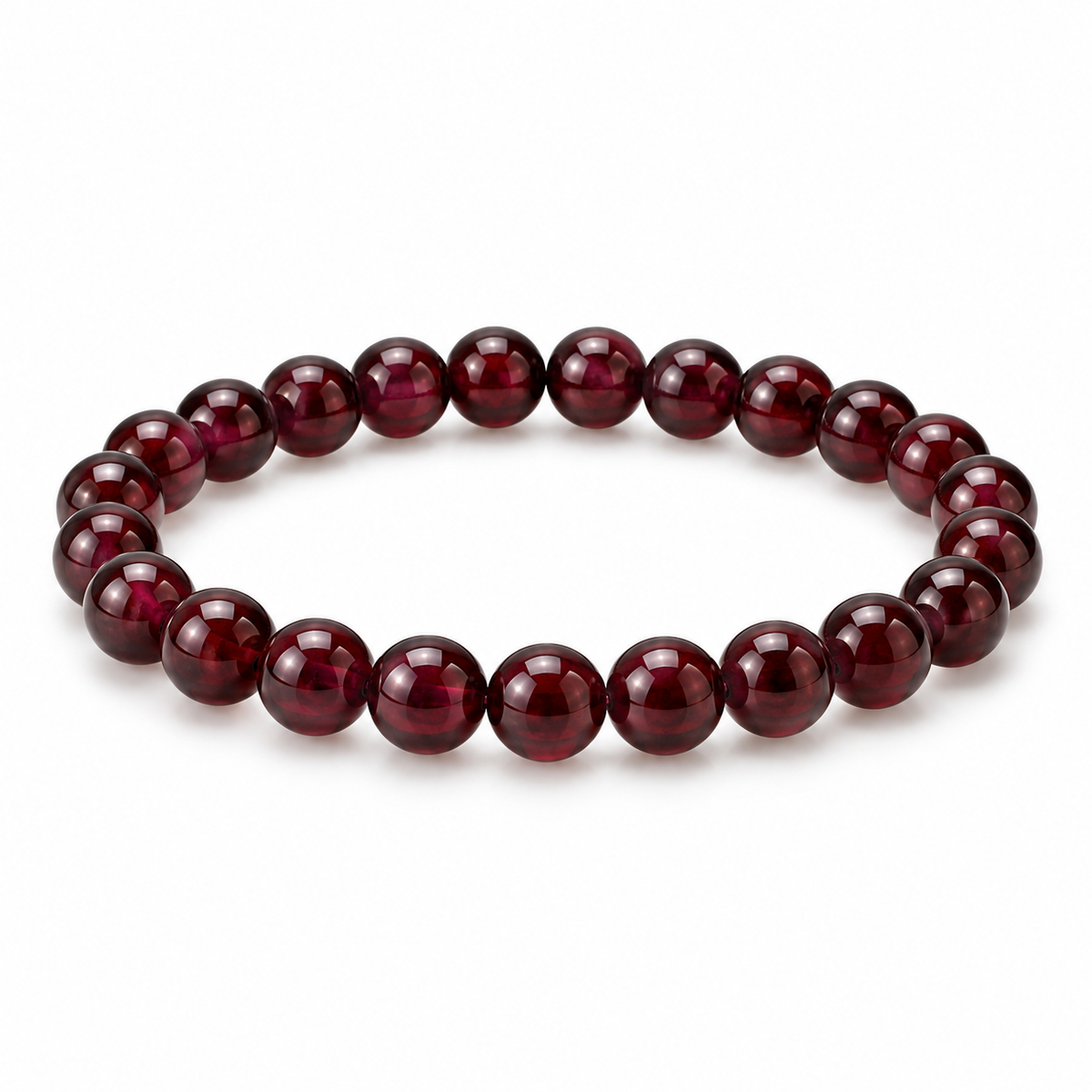 VELQIZORA™ Amaris Burgundy Garnet-Style Bead Bracelet – Wine Red Hand Beads, Elegant Deep-Tone Wrist Jewelry