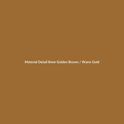 Solstice Tiger Eye & Gold material detail – tiger-eye-style beads with polished gold-tone spacer accents