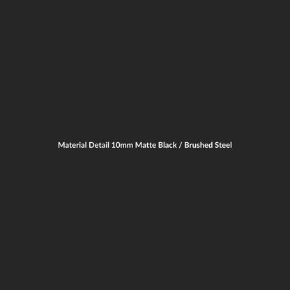 Midnight Bar Matte Onyx & Steel material detail – matte onyx-style beads with a compact brushed steel-tone bar detail